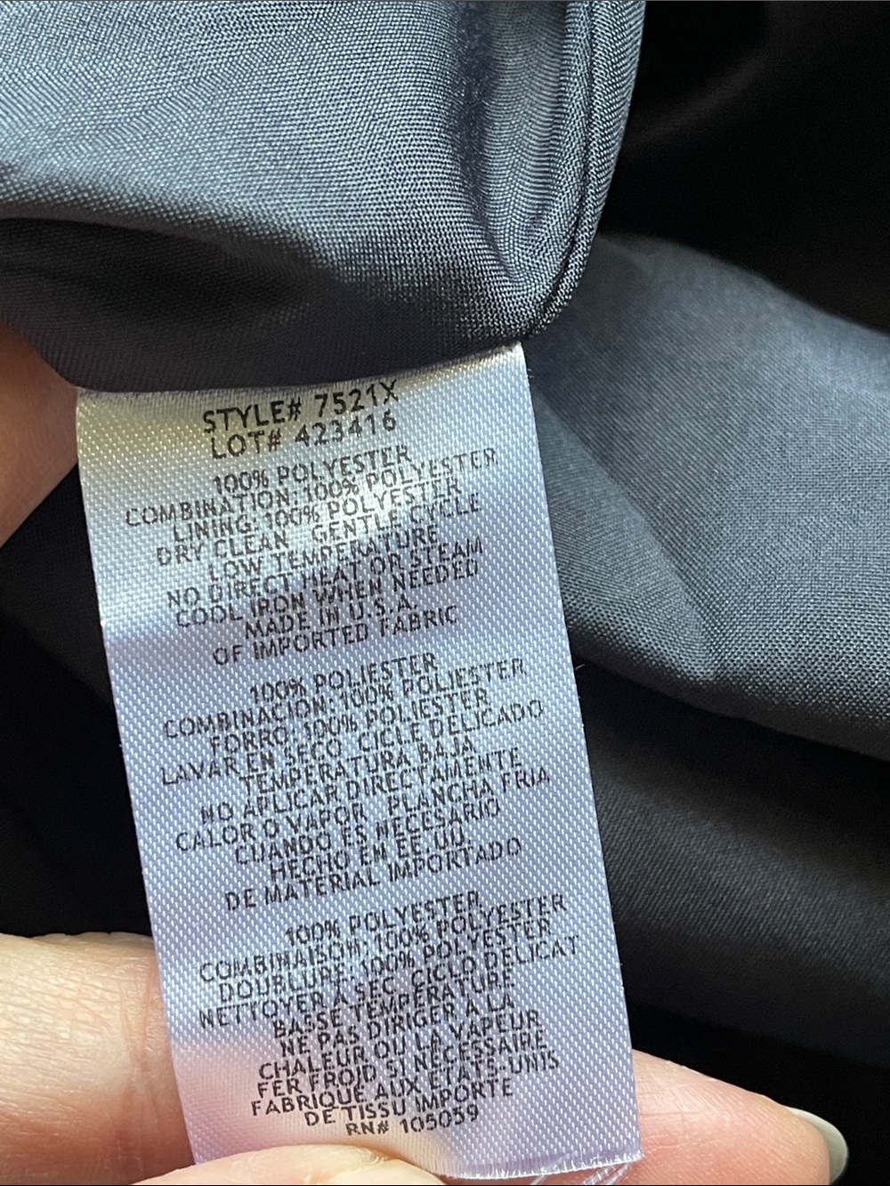 Xscape Evenings Laura Satin Gown Chiffon Overlay Sheer Shawl in Navy Blue 7521X - Picture 13 of 13